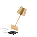 Poldina Mini Pro LED lampada da tavolo Foglia color Oro Zafferano dettaglio