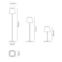 Poldina XXL Pro lampada da terra Corten Zafferano dimensioni