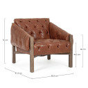 Poltrona Harrison marrone vintage Bizzotto dimensioni