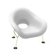 Pupa Armchair Brass Base Indoor Qeeboo vista