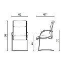 Poltrona Sally 301 Visitatore con base fissa Milani dimensioni