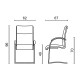 Poltrona Sally 301 Visitatore con base fissa Milani dimensioni