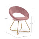 Poltrona Vanity oro velluto rosa Bizzotto dimensioni