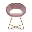 Poltrona Vanity oro velluto rosa Bizzotto vista