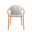 Poltroncina Finn metal wood Scab faggio laccato grigio opaco