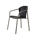 Poltroncina Finn metal wood Scab frassino tinto nero a poro aperto