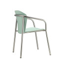 Poltroncina Finn metal wood Scab faggio laccato acquamarina opaco