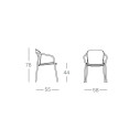 Poltroncina Finn metal wood Scab dimensioni