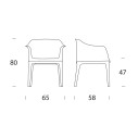 Poltroncina Mivida T721S Tonin Casa dimensioni