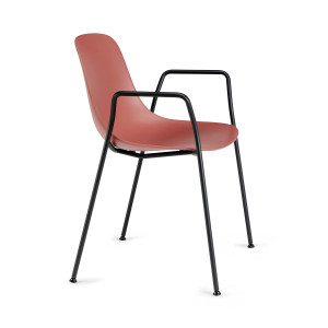 Pure Loop Mono sedia 4 gambe con braccioli