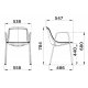 Pure Loop Mono sedia 4 gambe con braccioli Infiniti Design dimensioni