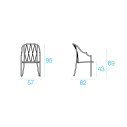 Poltroncina Como schienale alto Emu Dimensioni