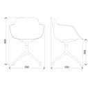 Sicla Poltroncina base alluminio 4 razze Infiniti dimensioni