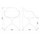 Sicla Poltroncina base alluminio 4 razze Infiniti dimensioni