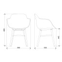 Sicla Poltroncina gambe legno Infiniti Design dimensioni