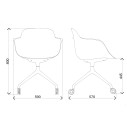 Sicla Poltroncina girevole con ruote Infiniti Design dimensioni