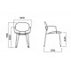Tondina Poltroncina 4 gambe con braccioli Infiniti Design dimensioni