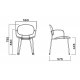 Tondina Pop Poltroncina 4 gambe con braccioli Infiniti Design dimensioni