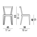 Sedia Ponti 940 imbottita BBB Italia dimensioni