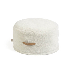 Pouf Adara shearling bianco Ø 50 cm