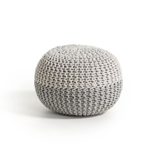 Pouf Arnot Ø 50 cm bianco e grigio