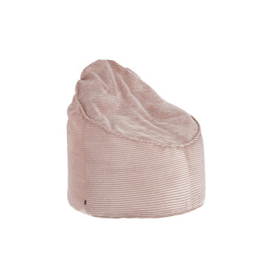 Pouf Wilma in velluto a coste spesso rosa Ø 80 cm