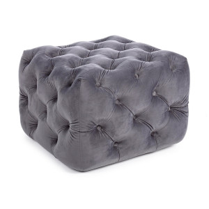 Pouf Evan velluto grigio scuro S