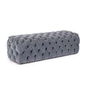 Pouf Evan velluto grigio scuro L