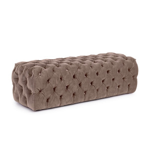 Pouf Evan velluto tortora L