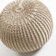 Pouf Shott Ø 45 cm bianco e ottone dettaglio