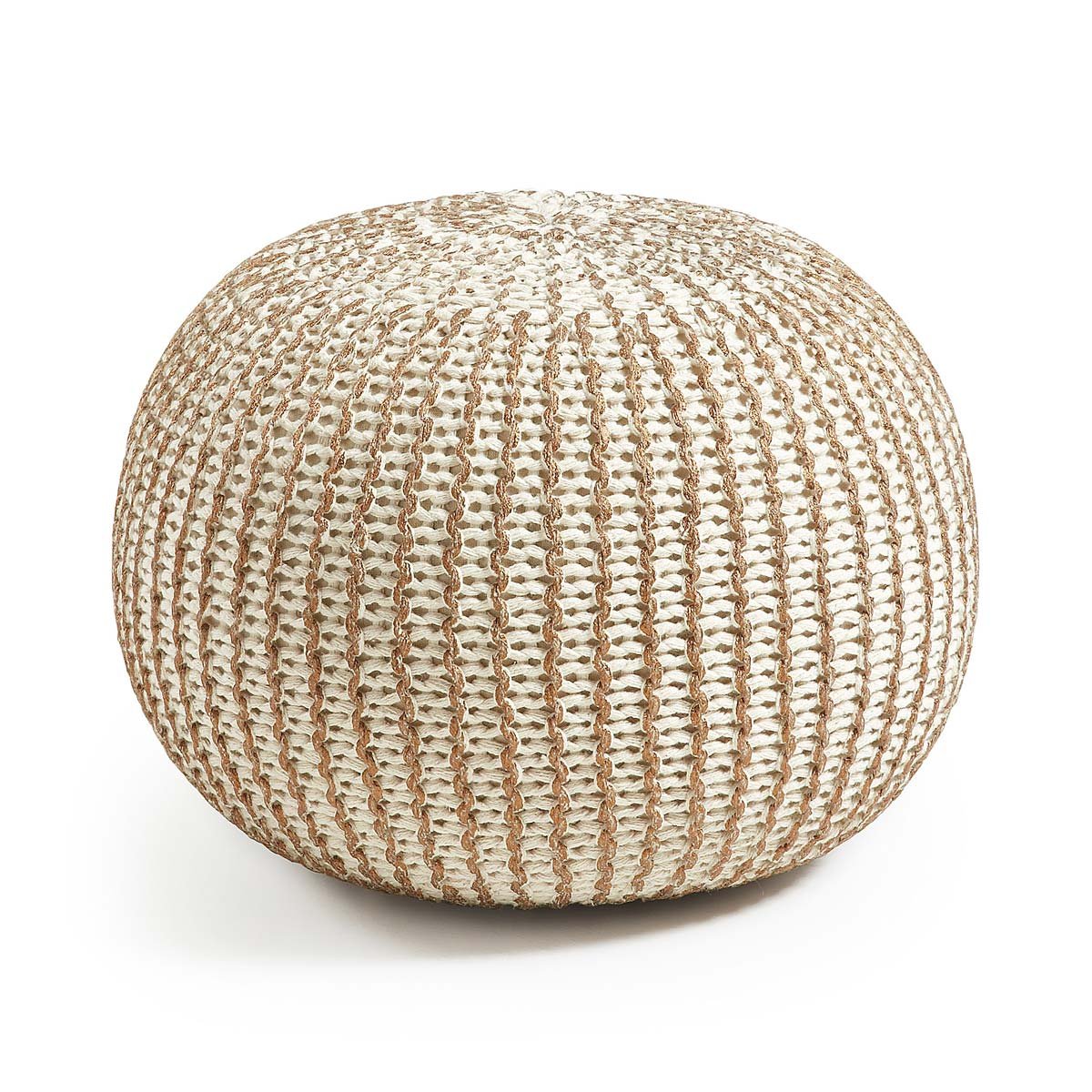 Pouf Shott Ø 45 cm bianco e ottone