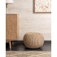 Pouf Shott Ø 45 cm bianco e ottone ambientazione