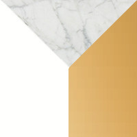 04 - Base Marmo Carrara/Anello Oro/Struttura Bianco Lucido