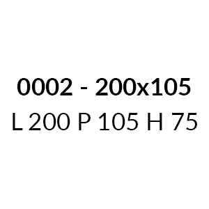 0002 - L 200 P 105 H 75 cm (+€ 266,25)