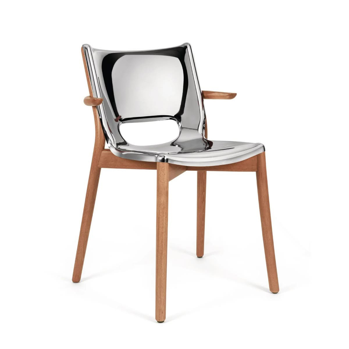 Alessi PS20 Poele Chair Sedia con braccioli acciaio lucido