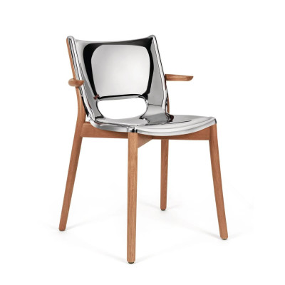 Alessi PS20 Poele Chair Sedia con braccioli acciaio lucido