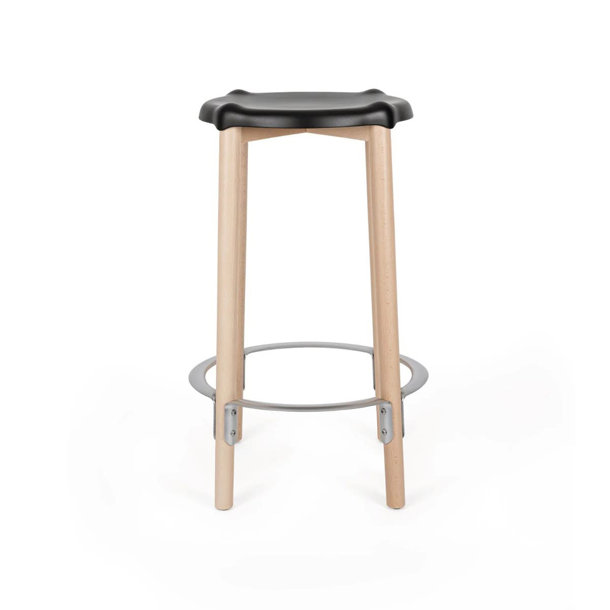 Alessi PS21 B Poele High Stool Sgabello alto acciaio Nero
