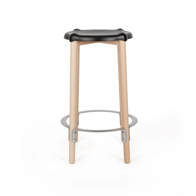 Alessi PS21 B Poele High Stool Sgabello alto acciaio Nero