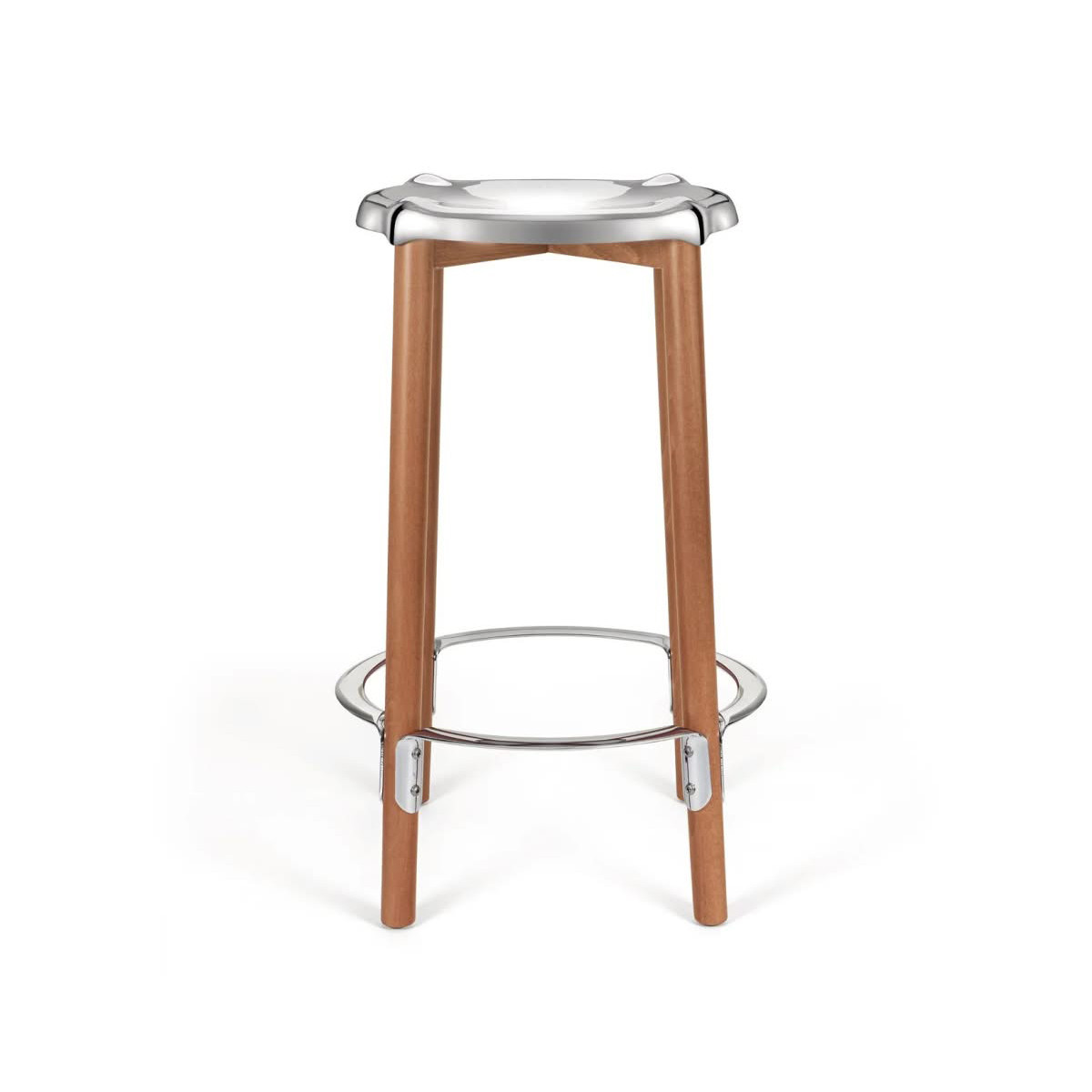 Alessi PS21 Poele High Stool Sgabello alto acciaio lucido