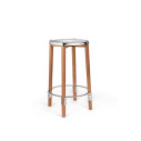 Alessi PS21 Poele High Stool Sgabello alto acciaio lucido vista