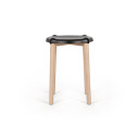 Alessi PS22 B Poele Low Stool Sgabello basso acciaio Nero vista