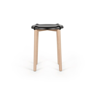 Alessi PS22 B Poele Low Stool Sgabello basso acciaio Nero