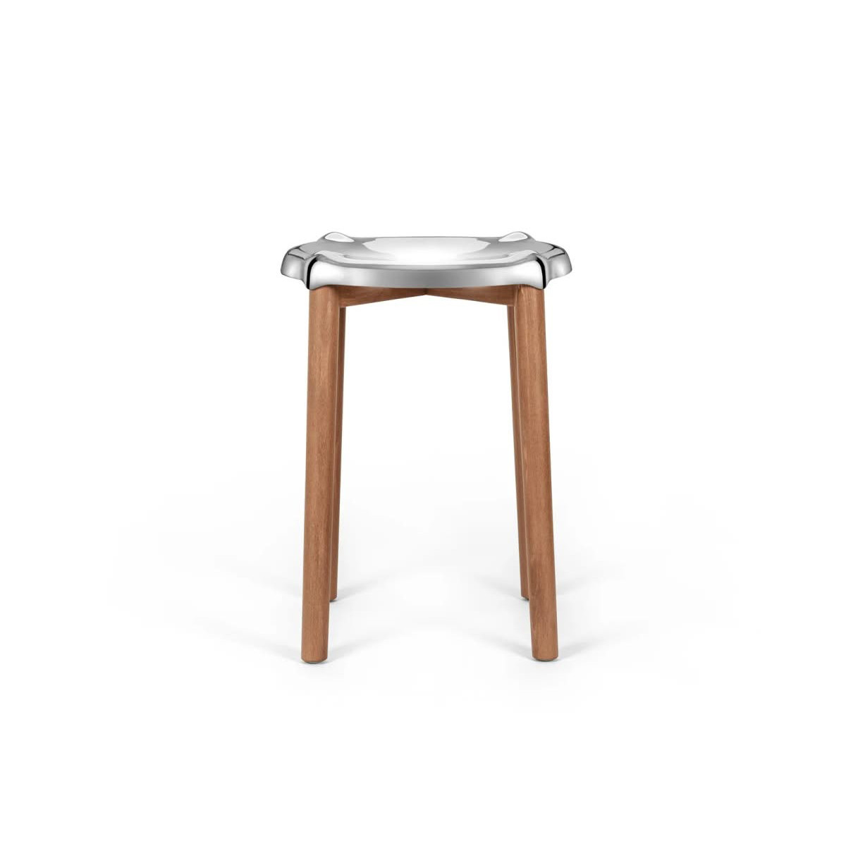 Alessi PS22 Poele Low Stool Sgabello basso acciaio lucido