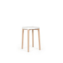 Alessi PS22 W Poele Low Stool Sgabello basso acciaio Bianco vista