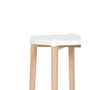 Alessi PS22 W Poele Low Stool Sgabello basso acciaio Bianco dettaglio