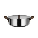 Alessi PU102/28 Edo Casseruola bassa a due manici dettaglio con coperchio opzionale
