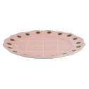 Quadri Piatto piano rosa bordo pois verdi Bitossi Home vista