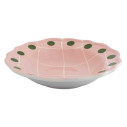 Quadri Piatto fondo rosa bordo pois verdi Bitossi Home vista