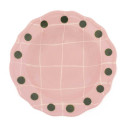 Quadri Piatto fondo rosa bordo pois verdi Bitossi Home vista