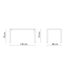 Quatris Tavolo 140x80x75 QT14080 Vermobil dimensioni